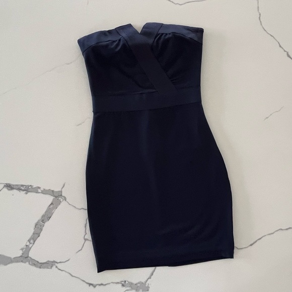 BLQ. mkt Dresses & Skirts - BLQ. Mkt - Mixology - Strapless Mini Dress - Navy Blue - Silver Back Zipper - S